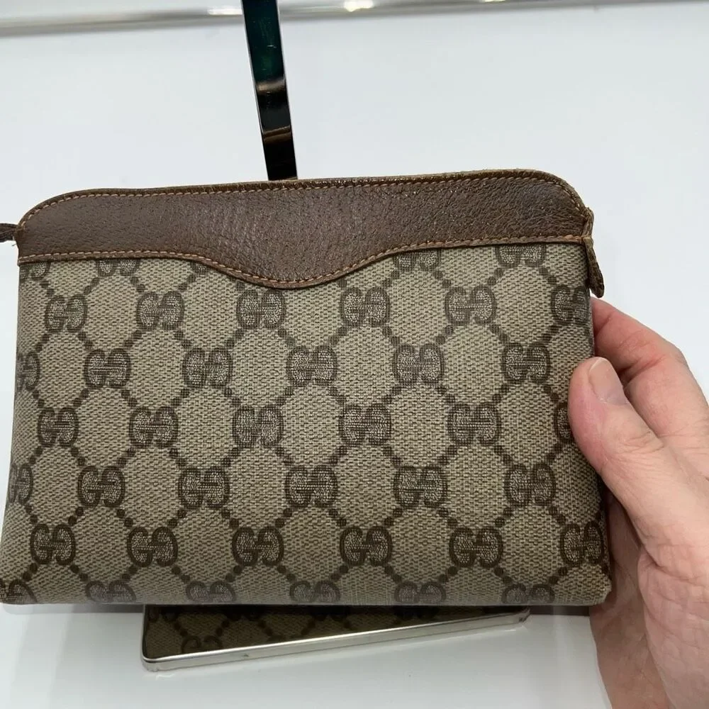 Gucci Vintage Accessory Collection GG Supreme Canvas Cosmetic Pouch